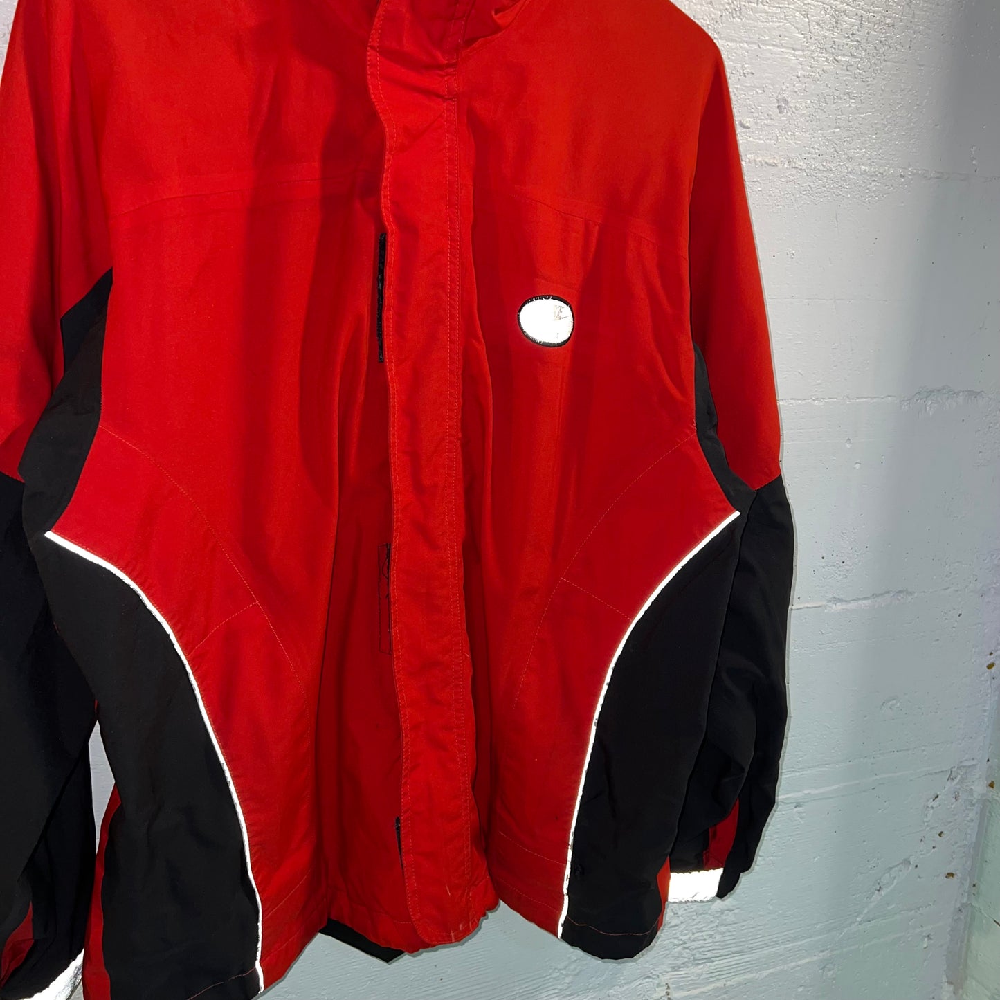 Vintage 90's Nike Fit Reflective Piping Windbreaker Jacket - Size Medium - Red/Black - White Tag