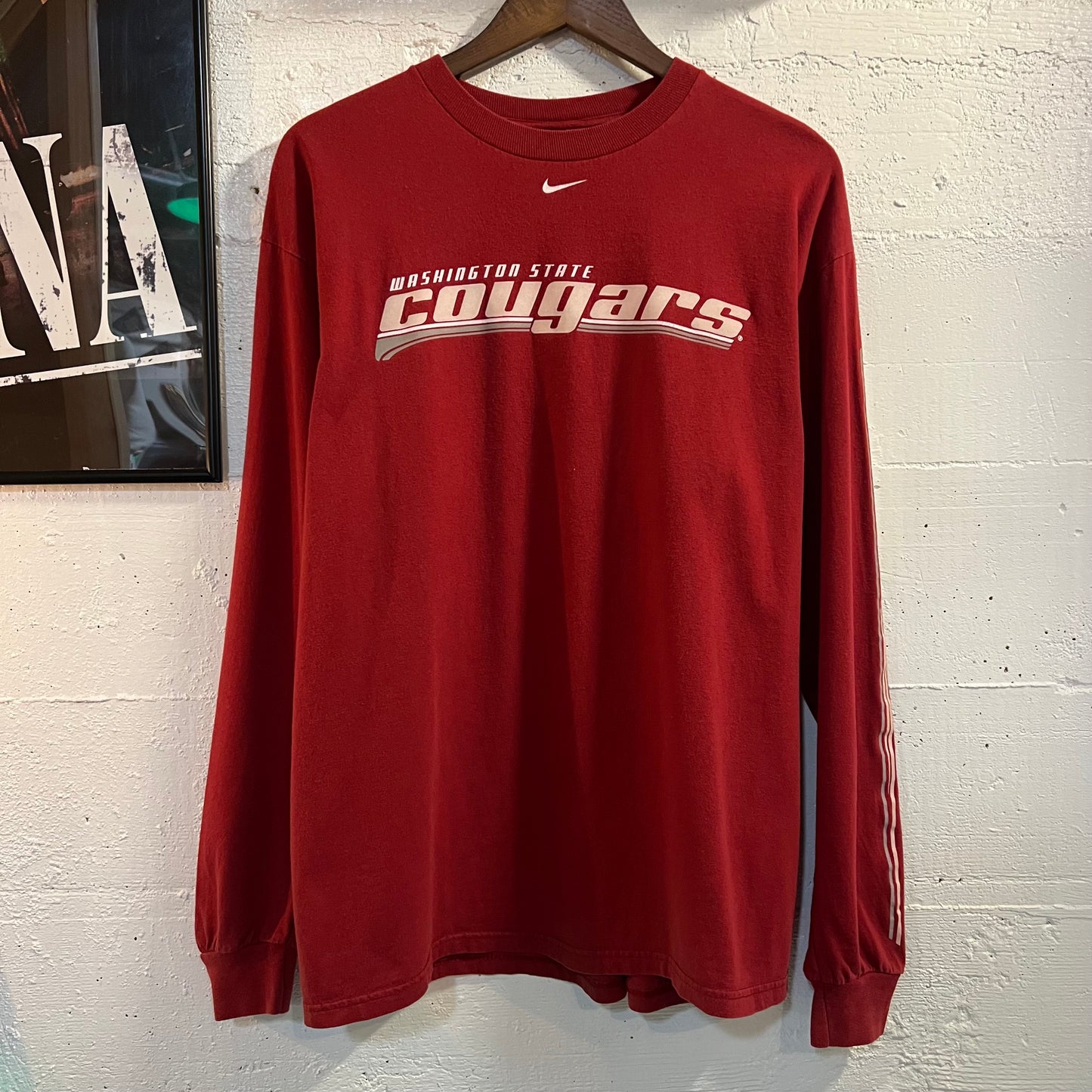 Vintage Nike Team Washington State Cougars Long Sleeve T-Shirt - Size Medium - Maroon/Multi