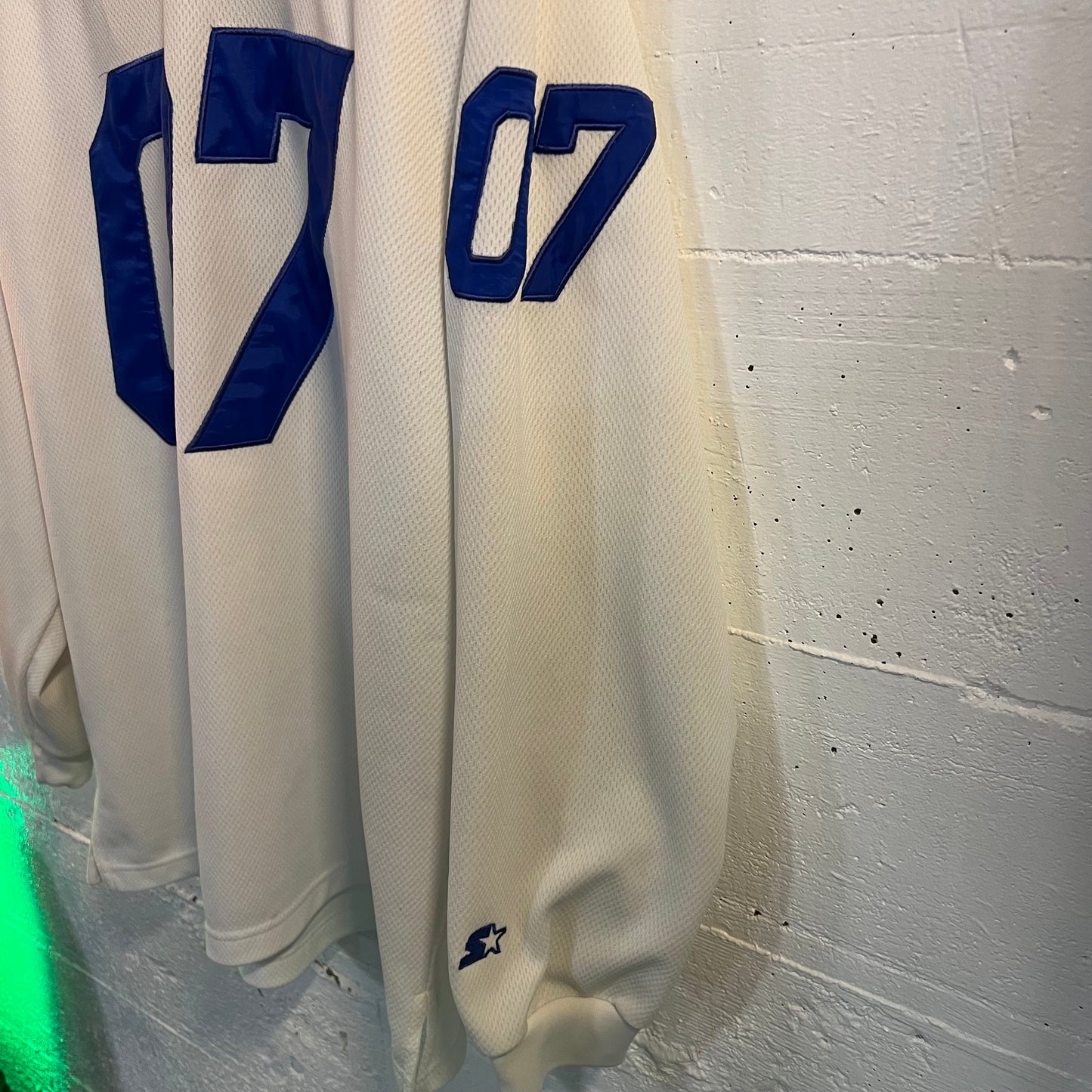 Vintage 2000's Starter 07 Long Sleeve Stitched Jersey - Size Medium - White/Blue
