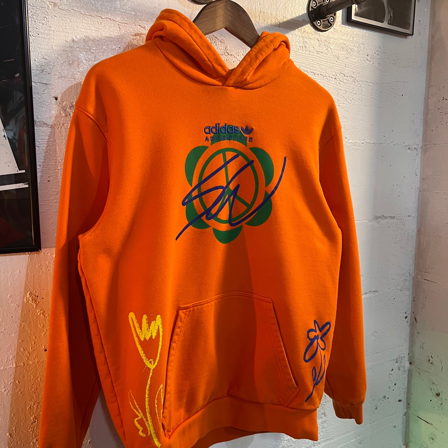 Adidas Sean Wotherspoon Adventure Superturf Hooded Sweatshirt - Size Small - Orange/Multicolor