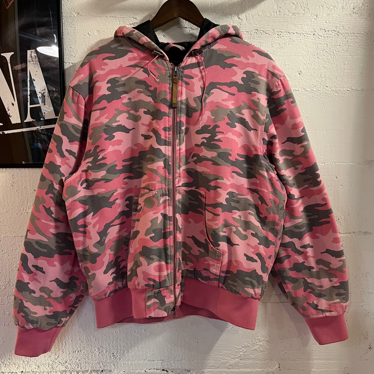 Vintage Y2K Roper Woodland Camo Zip Up Quilt Lined Jacket - Size XL - Pink/Grey