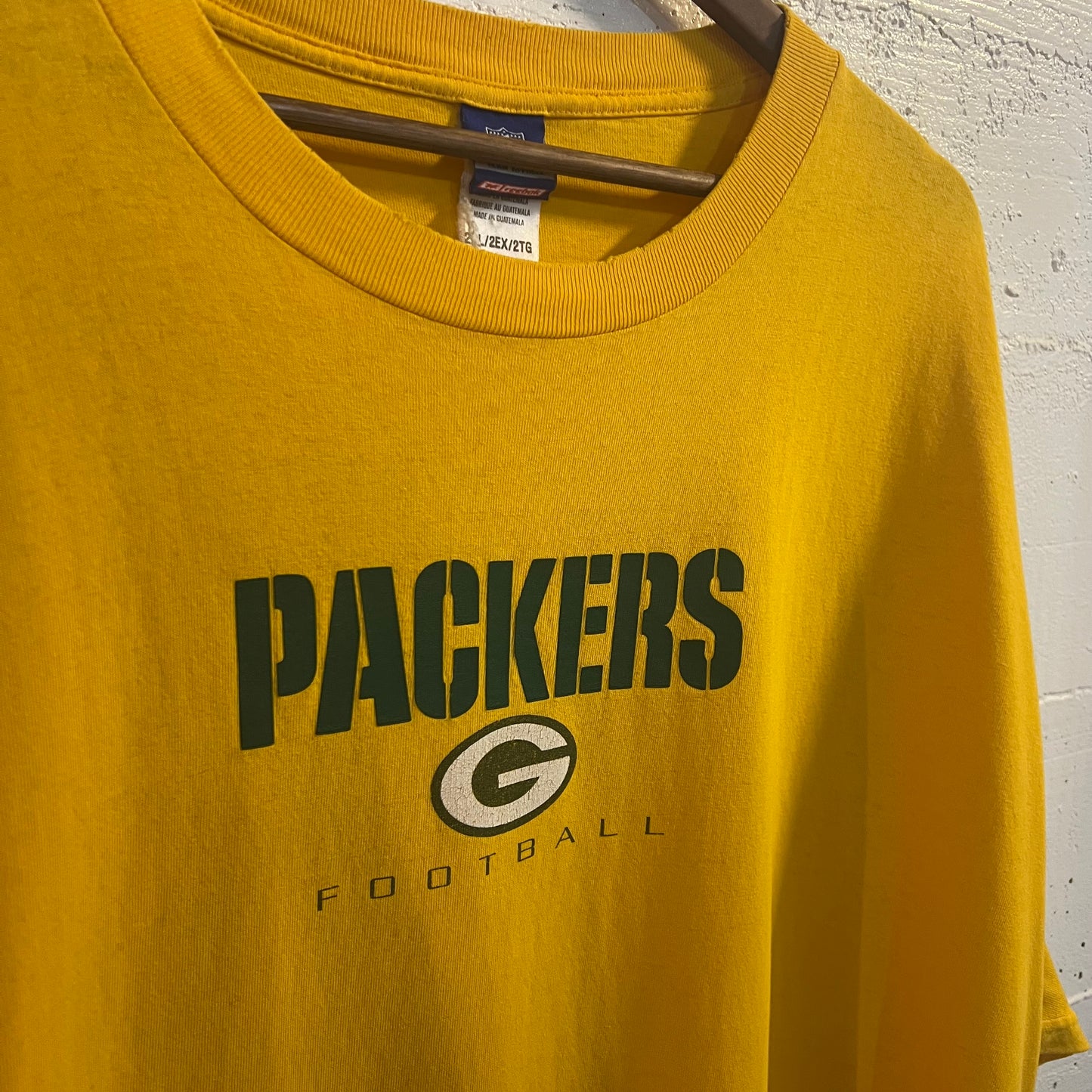 Vintage Y2K Green Bay Packers Reebok T-Shirt - Size XXL - Yellow/Green