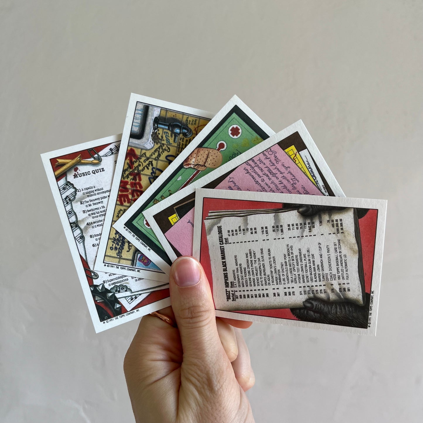 Vintage 1991 Topps Toxic High School Sticker Pack (5 Count)