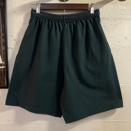 Vintage Russell Athletic Cinch Waist Athleisure Shorts - Size Medium - Made In USA - Forest Green