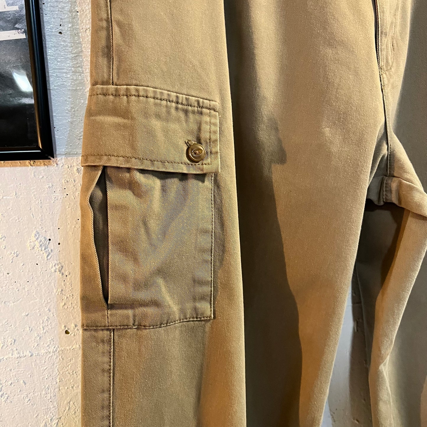 Vintage 90's Chaps Ralph Lauren Wide Leg Cargo Pants - Size 34/30 - Olive Drab