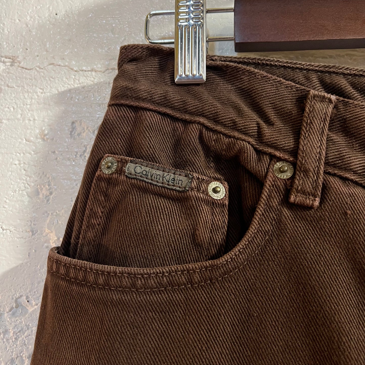 Vintage 90's Calvin Klein Jeans Brown Classic 5-Pocket Overdye Stonewash Denim Jeans - Size 8 (26"x31") - Made In USA