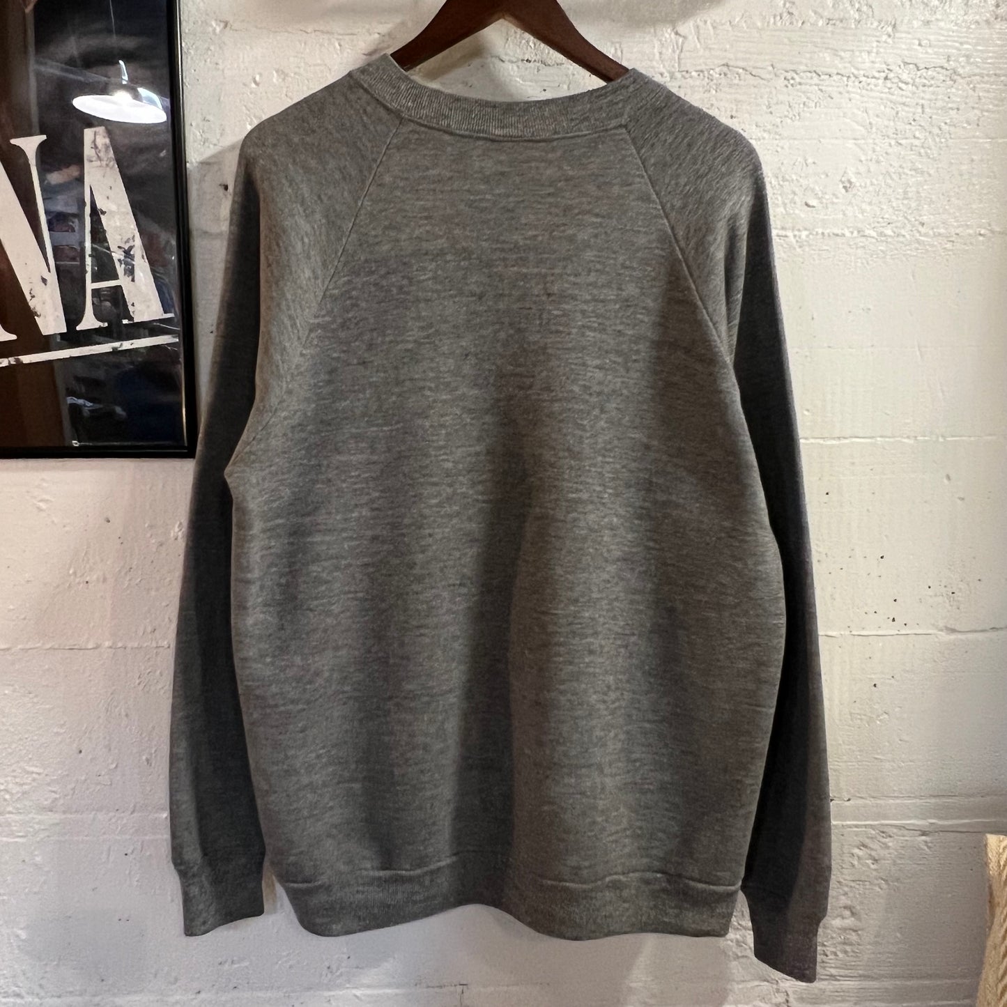 Vintage 80’s Jerzees West Point U.S.M.A. Raglan Crewneck Sweatshirt - Size XL - Made In USA - Heather Grey/Black