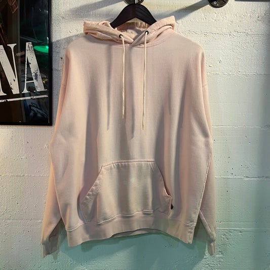 Vintage Faded Distressed Rag Wear Blank Hoodie Sweatshirt - Size Large - Pink