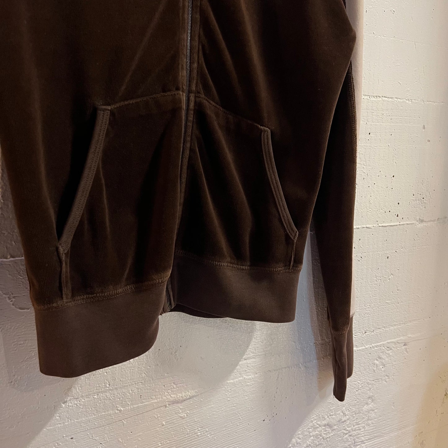 Vintage 2000’s Juicy Couture Velour Zip Up Track Jacket - Size Medium - Made In USA - Brown/Pink