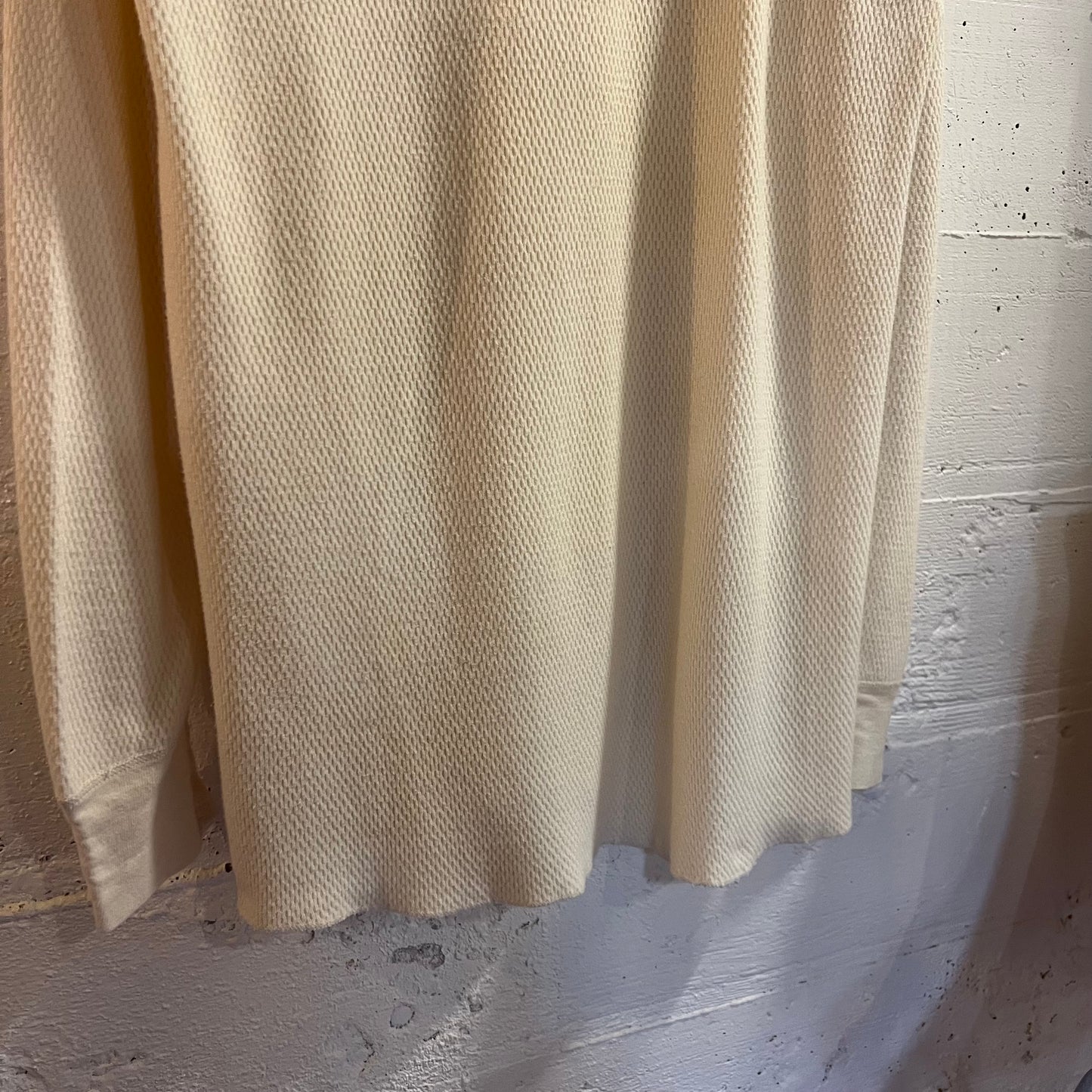Vintage 1980s St. Johns Bay JCPenney Waffle Knit Long Sleeve  Cotton Thermal Shirt - Size XL - Made In USA - Off-White/Cream