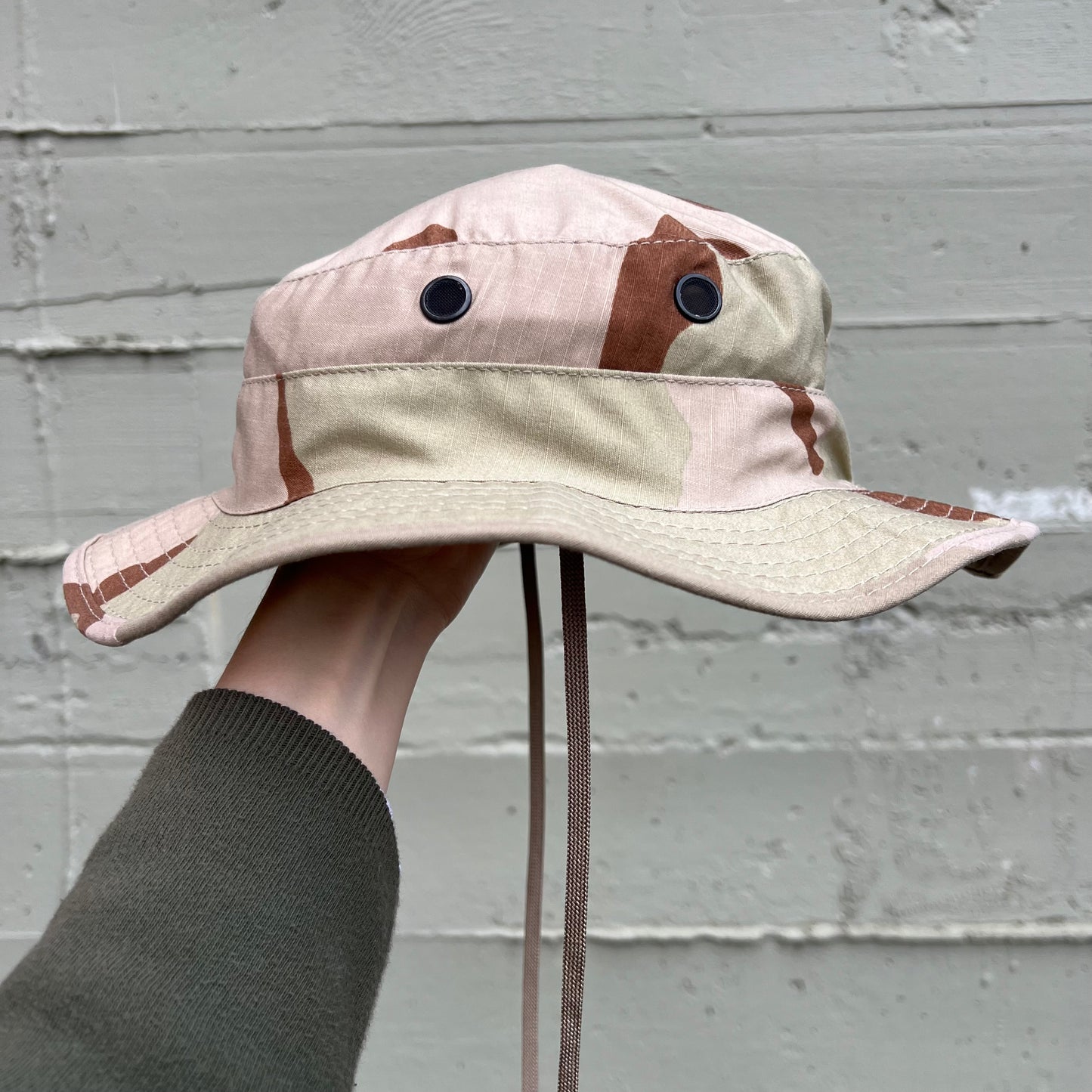 Vintage U.S. Military Hot Weather Desert Camo Boonie Hat  - Size 7 1/4  -  Desert Camo