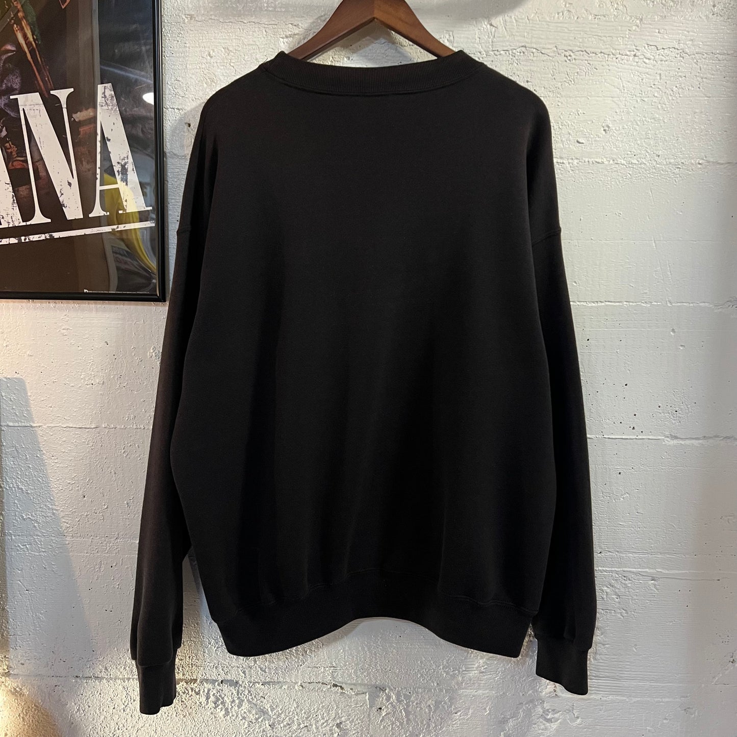 Vintage 90’s Faded Army West Point Puff Print Crewneck Sweatshirt - Size XL - Made In USA - Black/Yellow/White