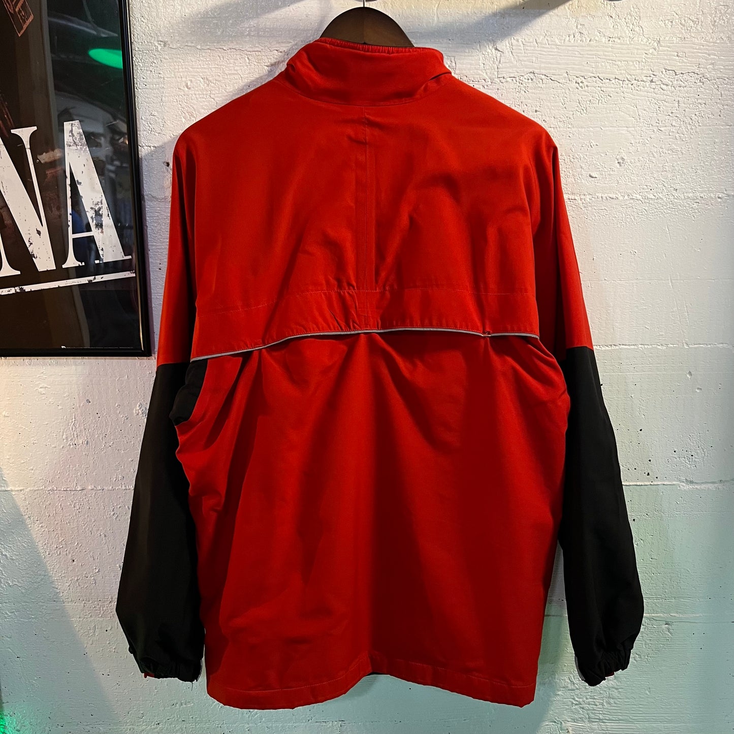 Vintage 90's Nike Fit Reflective Piping Windbreaker Jacket - Size Medium - Red/Black - White Tag