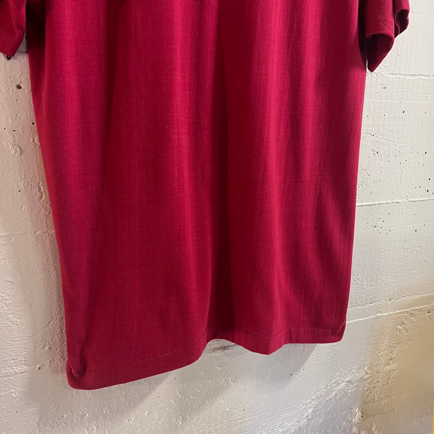 Vintage 80’s Wanna Moose Around? Vinyl Graphic Single Stitch T-Shirt - Size M/L - Reddish  Pink