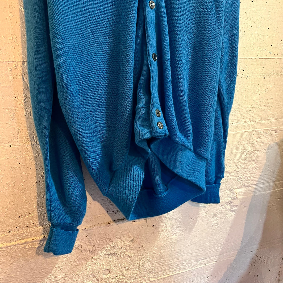 Vintage 70’s/80’s The Fox Collection J.C.Penney Knitted Cardigan Sweater - Size Large Regular - Made In USA - Blue