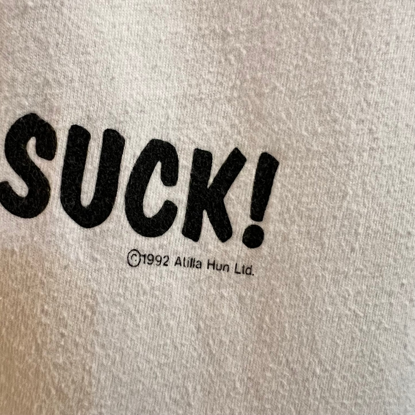 Vintage 90’s Funny ‘You Suck!’ Single Stitch T-Shirt - Size XL - Made In USA - White/Yellow/Black