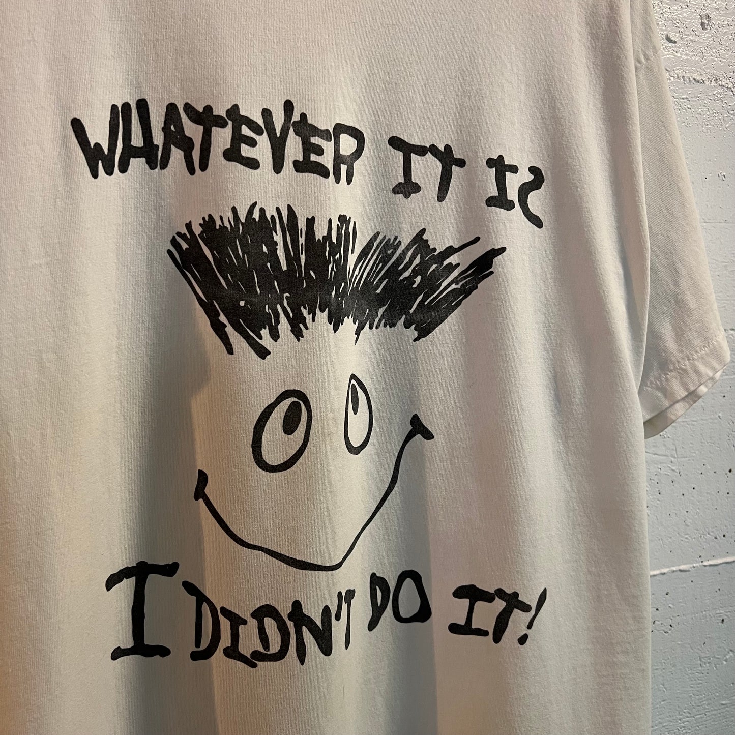 Vintage 90’s Funny ‘I Didn’t Do It!’ Single Stitch T-Shirt - Size Large - Black/White