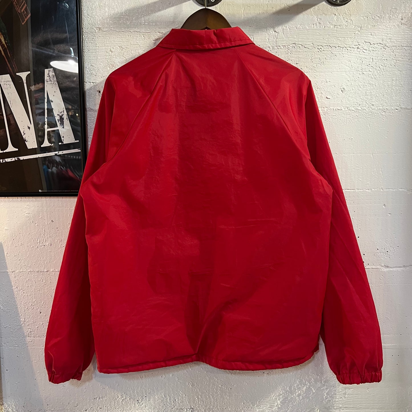 Vintage 1980's Boy Scouts Of America Patch Nylon Coaches Jacket - Size Medium - Made In USA - Red