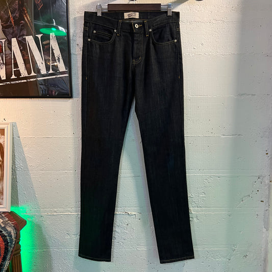 Naked & Famous Super Guy Standard Slub 13.5oz Raw Indigo Japanese Denim Jeans - Size 32" - Dark Indigo - 100% Cotton - Made In Canada