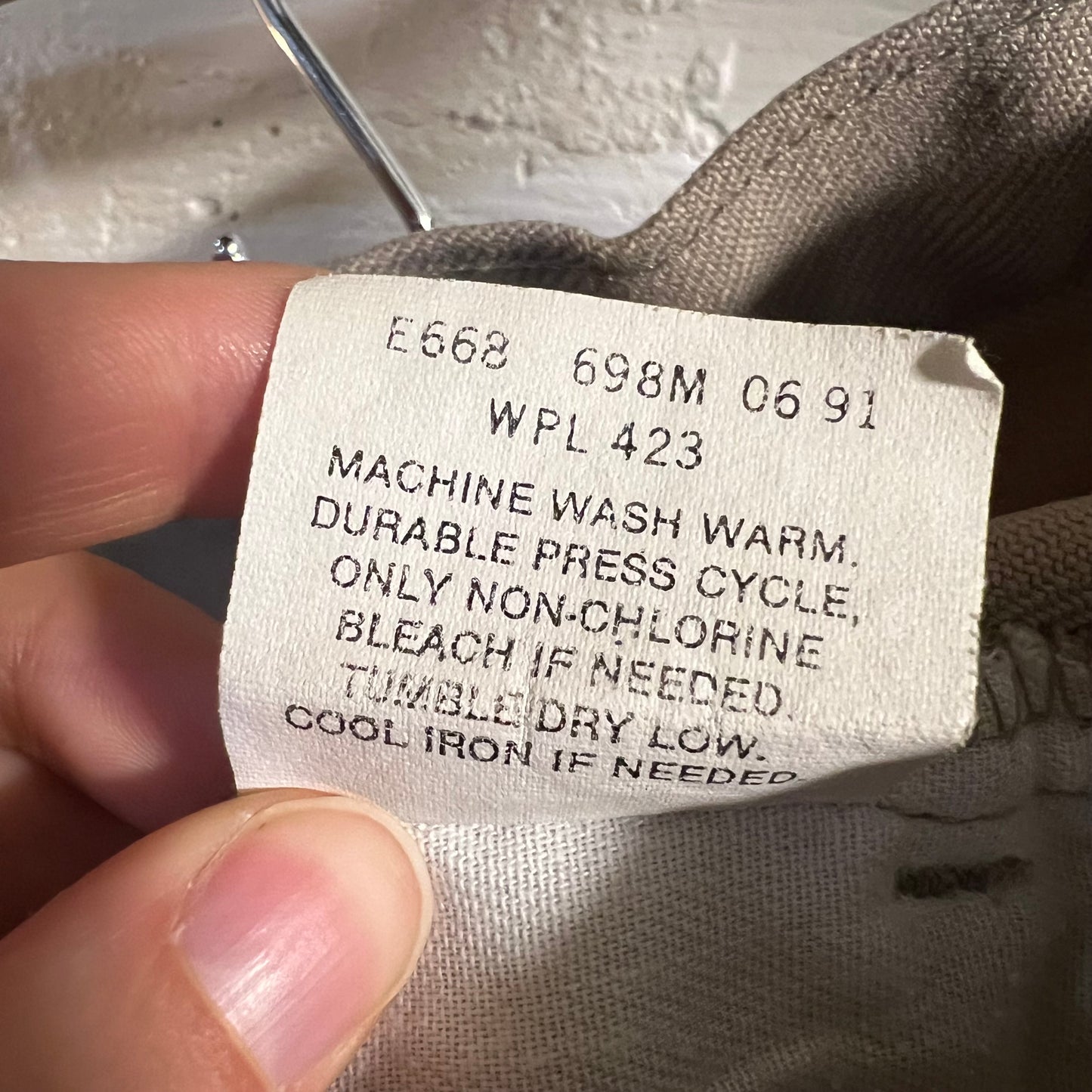 Vintage Late 70's Levi's Sta-Prest Dacron Pants - Size 34" x 30" - Made In USA - Scovill Zipper - Beige