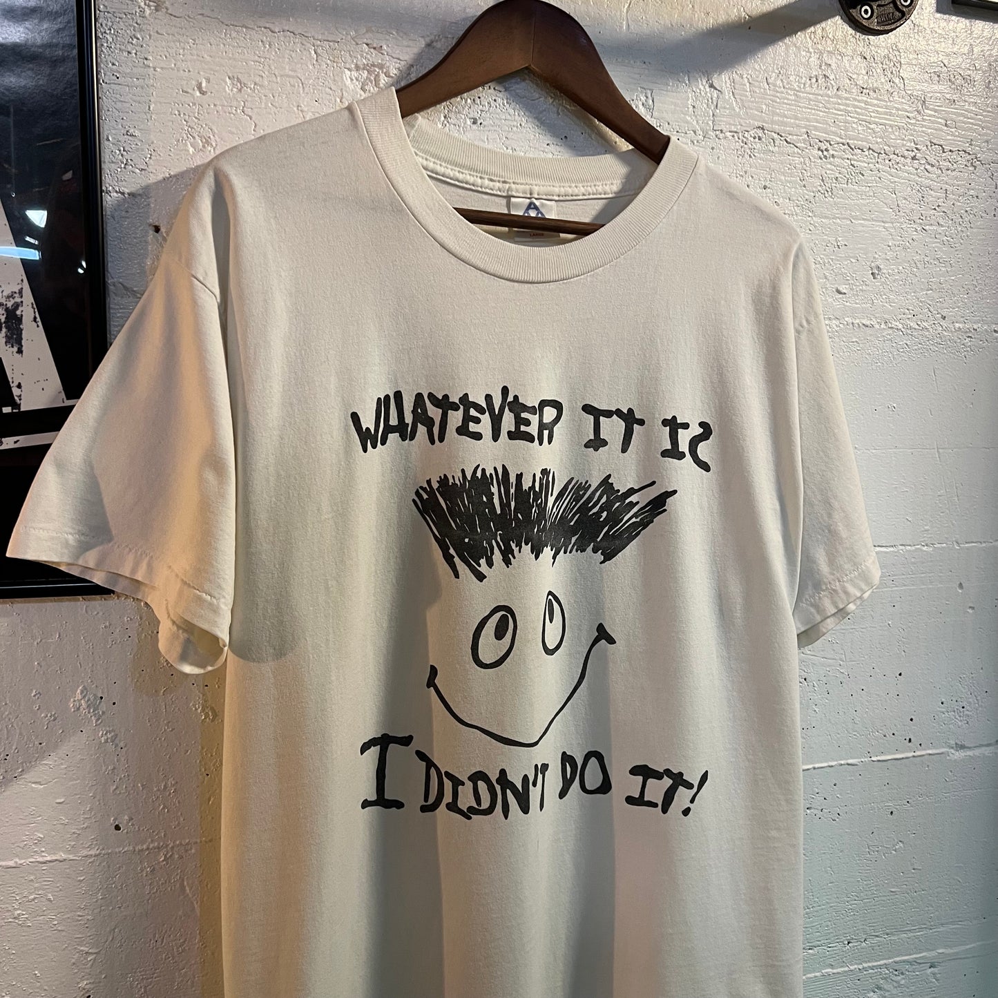 Vintage 90’s Funny ‘I Didn’t Do It!’ Single Stitch T-Shirt - Size Large - Black/White