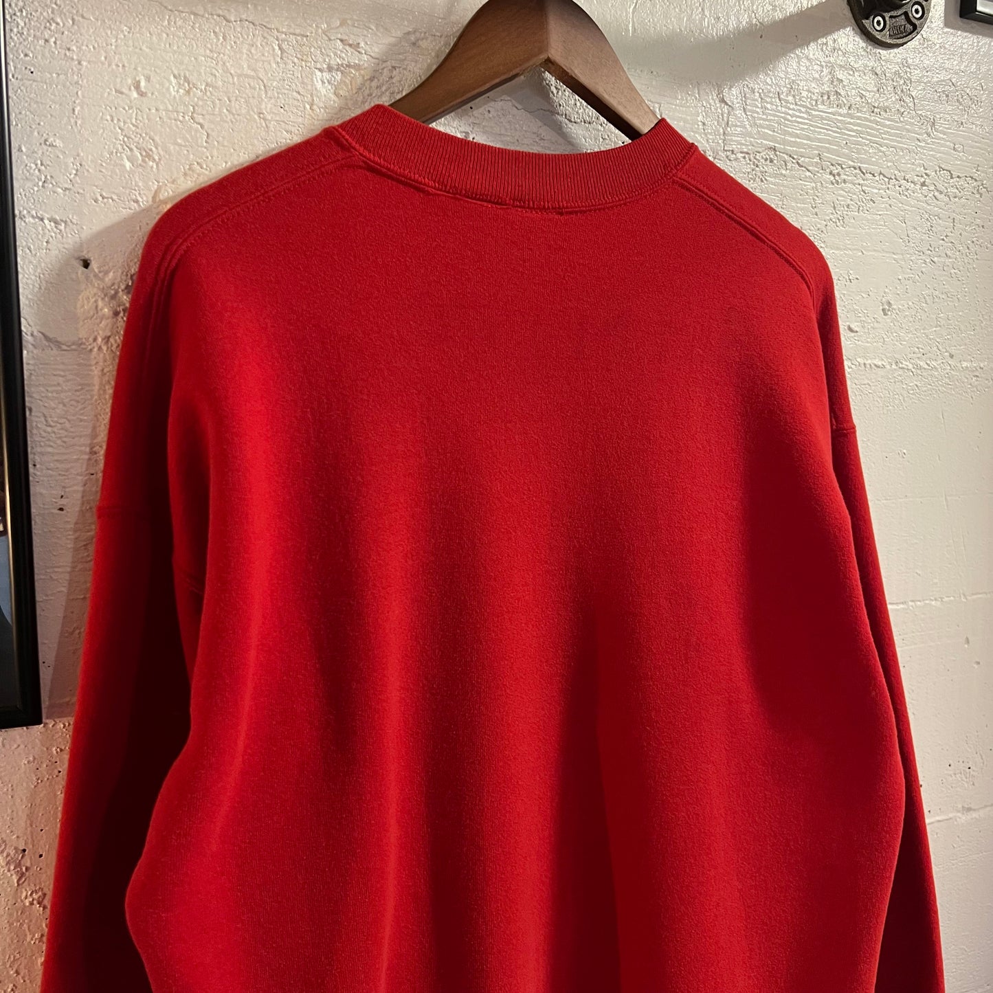 Vintage 1992 Embroidered San Francisco 49ers Taz Looney Tunes Crewneck Sweatshirt - Size XL - Made In USA - Red/Multi