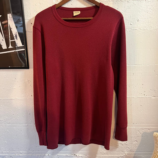 Vintage 80’s St.John’s Bay Waffle Knit Long Sleeve Thermal Shirt - Size XL - Made In USA - Maroon