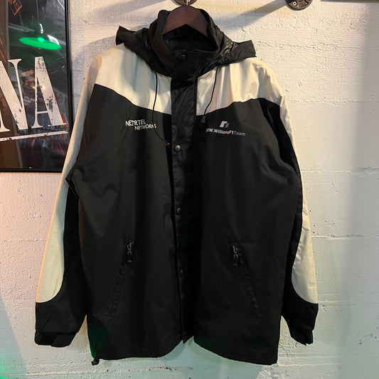 Vintage 2000 BMW Williams F1 Racing Team Hooded Shell Jacket - Size Large - Navy/White