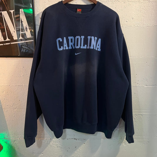 Vintage Faded Nike Carolina Tar Heels ‘UNC’ Crewneck Sweatshirt - Size XXL - Navy/Baby Blue