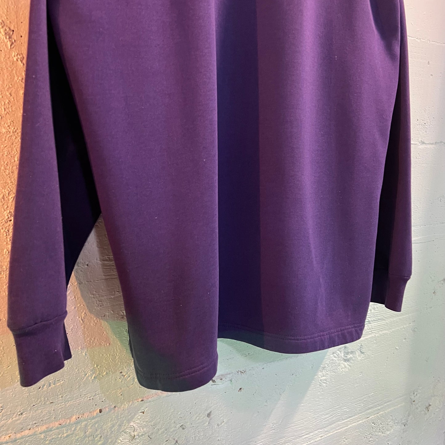 Vintage Embroidered Australia Wildlife Half Knitted/ Half Crewneck Sweatshirt - Size XL - Made In Australia - Purple