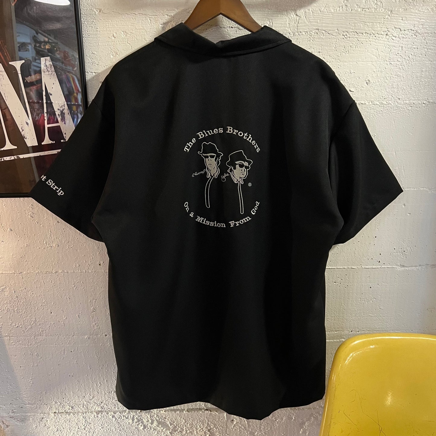 Vintage New Deadstock House of Blues 'The Blues Brothers' Embroidered Bowling Shirt - Size XL - Rayon/Poly Blend