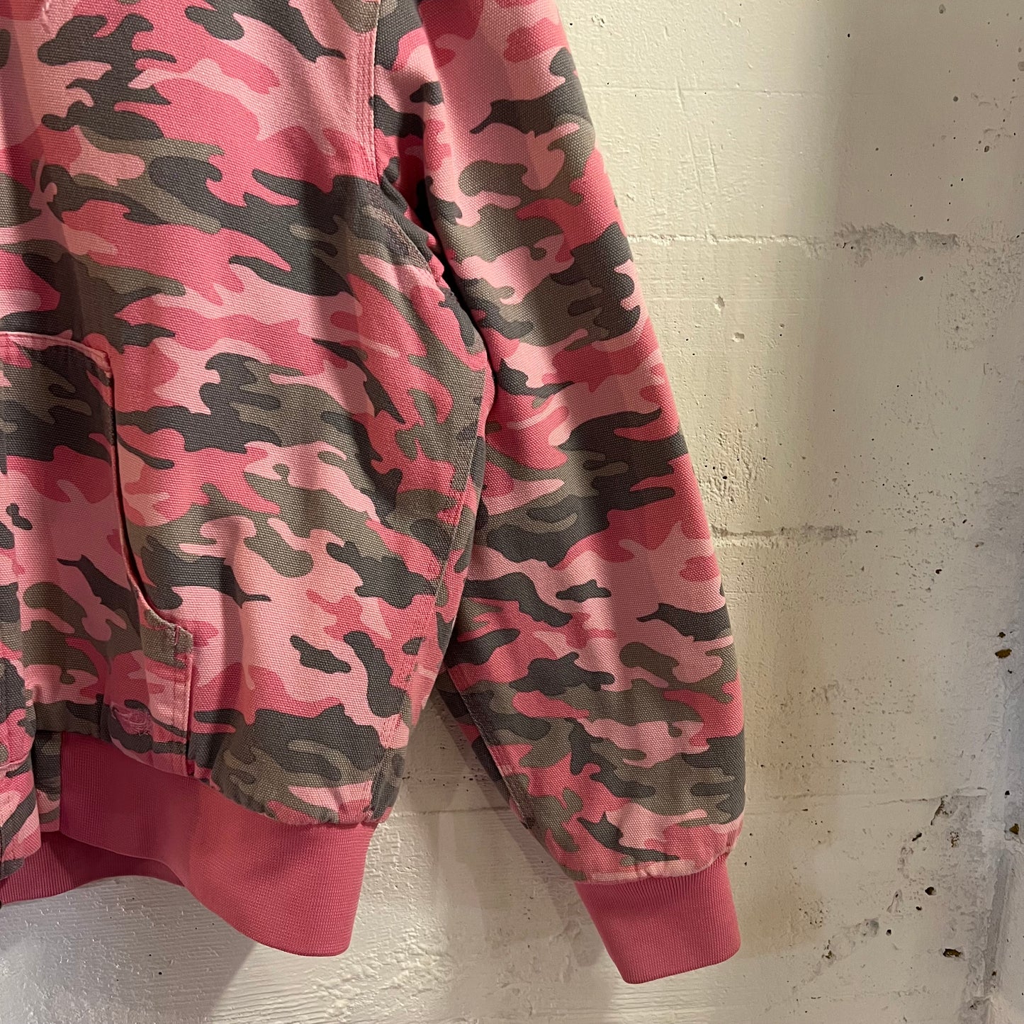 Vintage Y2K Roper Woodland Camo Zip Up Quilt Lined Jacket - Size XL - Pink/Grey