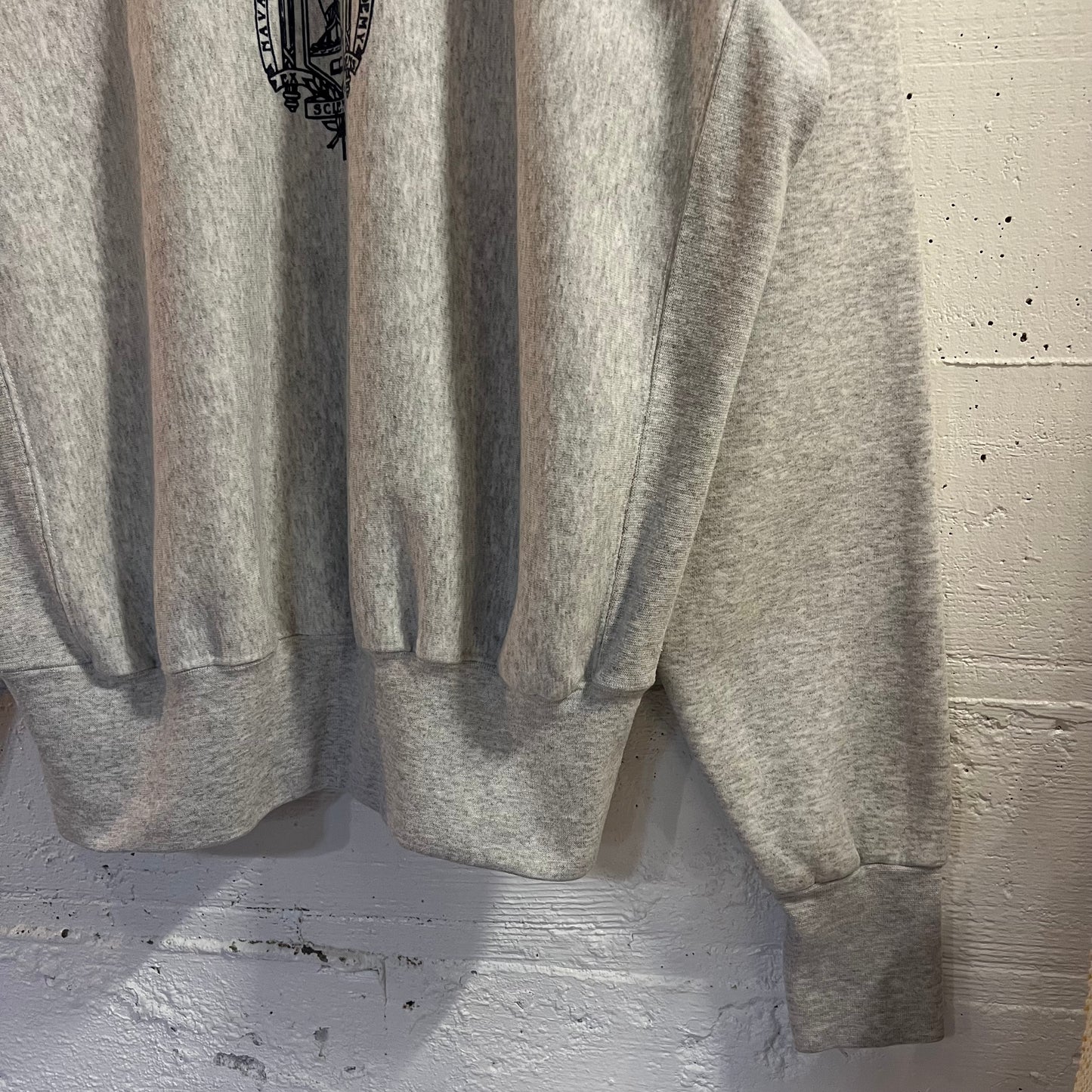 Vintage 90’s Navy U.S. Naval Academy Reverse Weave Crewneck Sweatshirt - Size Medium - Made In USA - Heather Grey/Navy
