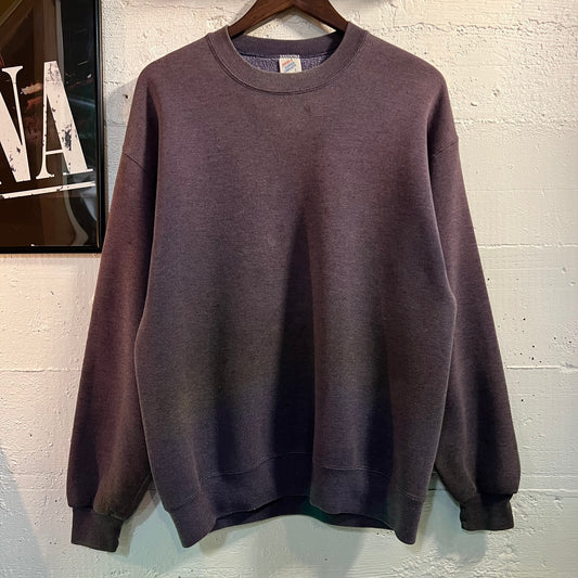 Vintage 90's Jerzees Blank Faded & Distressed Crewneck Sweatshirt - Size Large - Made In USA