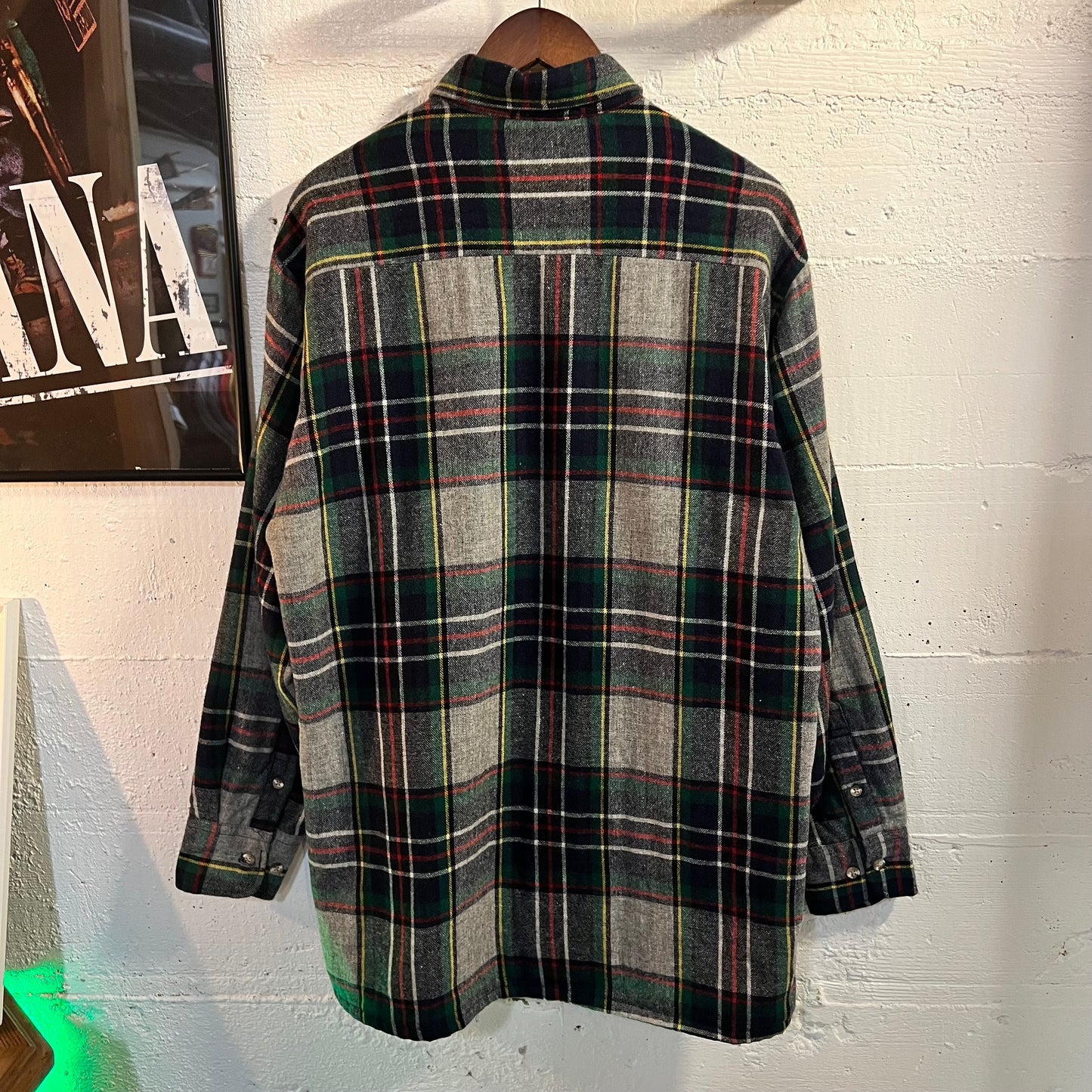 Vintage 80's High Sierra Plaid Quilted Wool Blend Flannel Shirt - Size Large - Multi/Plaid