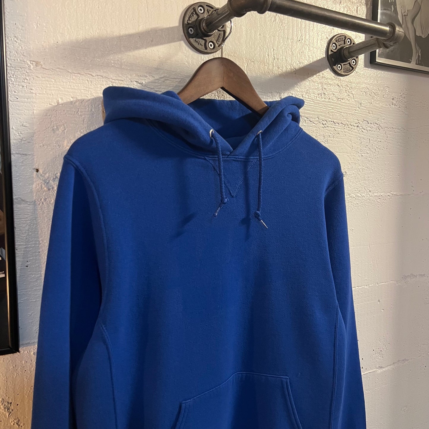 Vintage Russell Athletic Heavyweight Blank Hoodie Sweatshirt - Size Small - Royal Blue