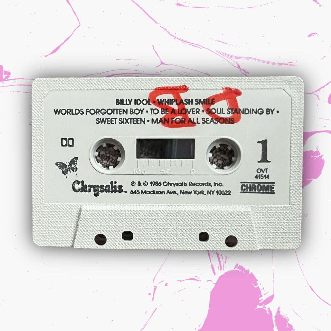 Vintage 1986 Billy Idol ‘Whiplash Smile’ Cassette Tape