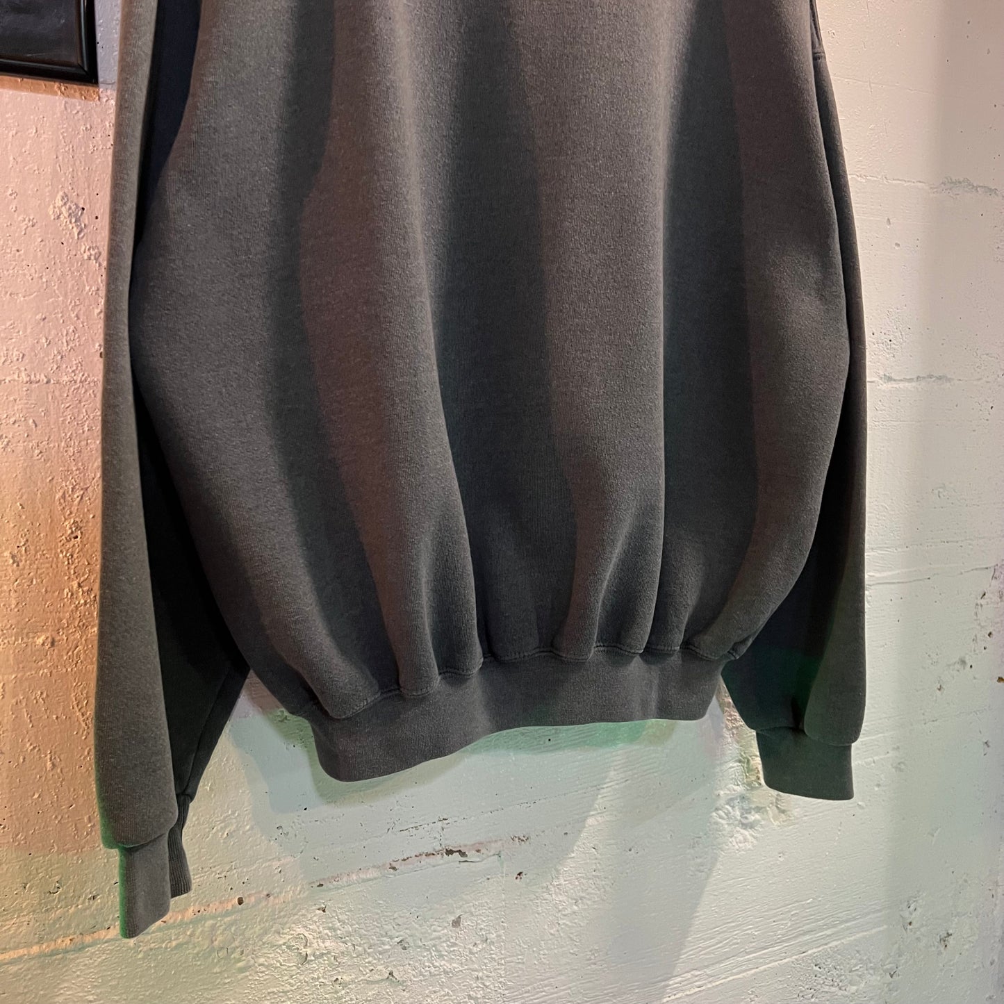 Vintage Russell Athletic Blank Full Zip Hoodie Sweatshirt - Size XL - Dark Grey