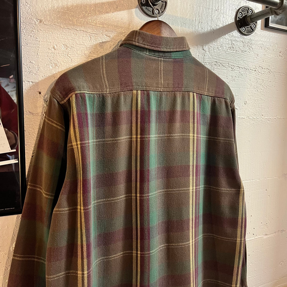 Vintage 90’s Five Brothers Tartan Plaid Flannel - Size Large - Made In USA - Purple/Brown/Green/Tan