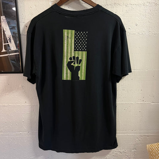 Vintage 2004 Green Day American Idiot Graphic T-Shirt - Size Large - Black/White/Green