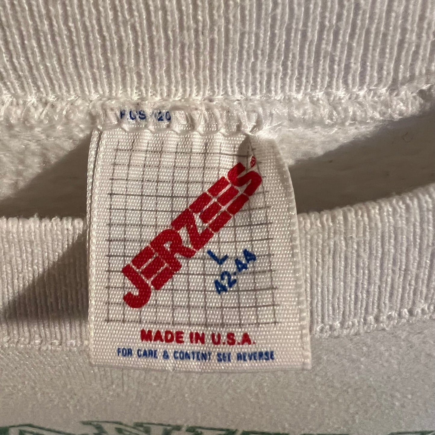 Vintage 80's Franklin '62 Raglan Sleeve Crewneck Sweatshirt - Size Large - Made In USA - White/Green
