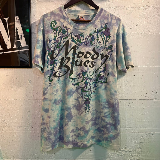 Vintage 1990 The Moody Blues 'Floral Vine' Single Stitch Tie Dye T-Shirt - Size Large - Made In USA