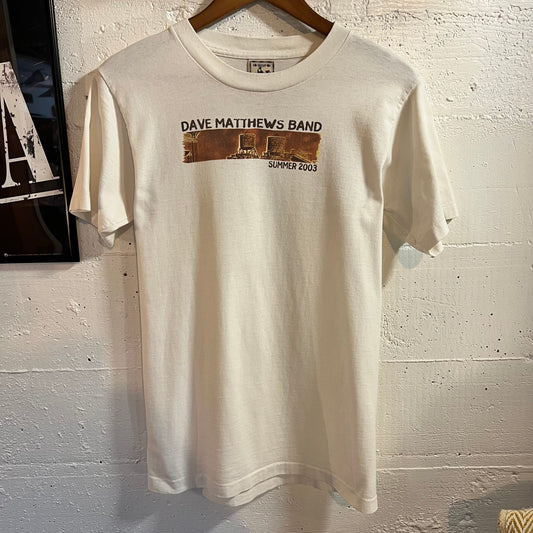 Vintage 2003 Dave Matthew’s Band Single Stitch Tour T-Shirt - Size Small - Made In USA - White/Multi