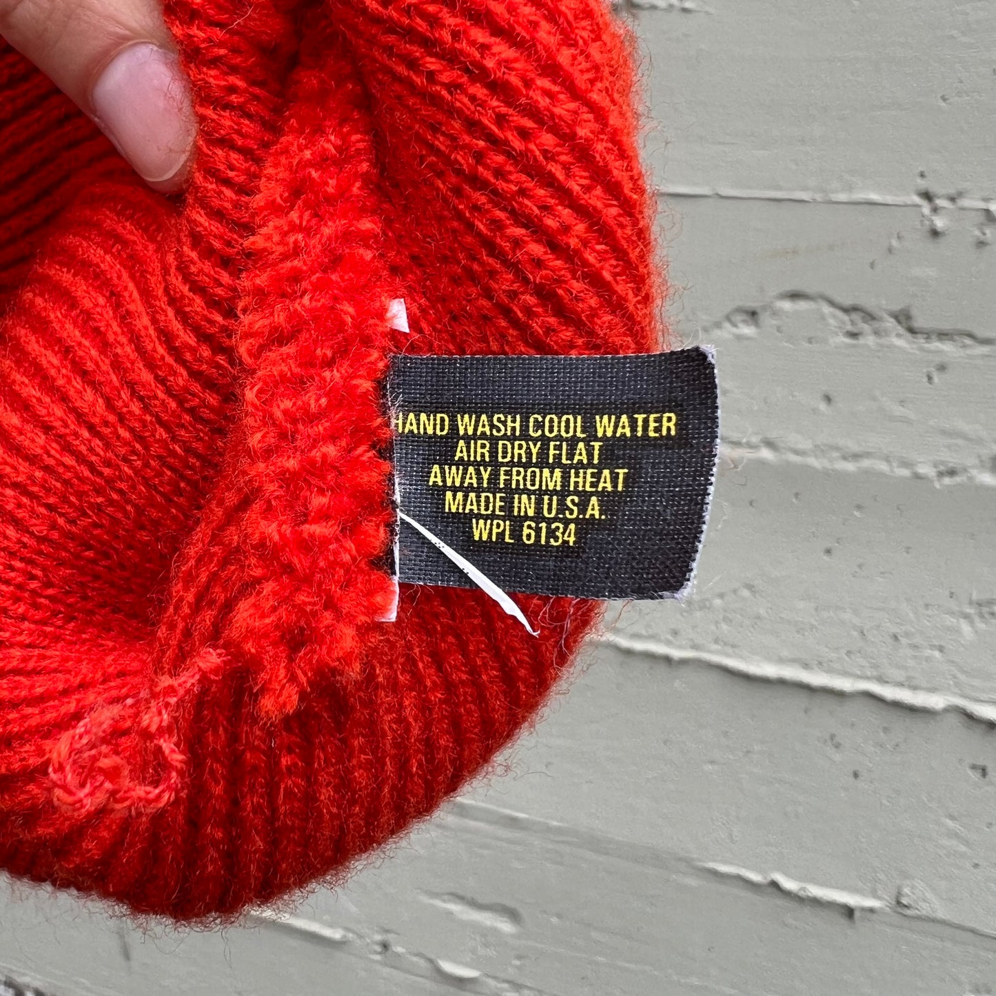 Vintage Blaze Orange Watch Cap Beanie - O/S - Made In USA - Blaze Orange