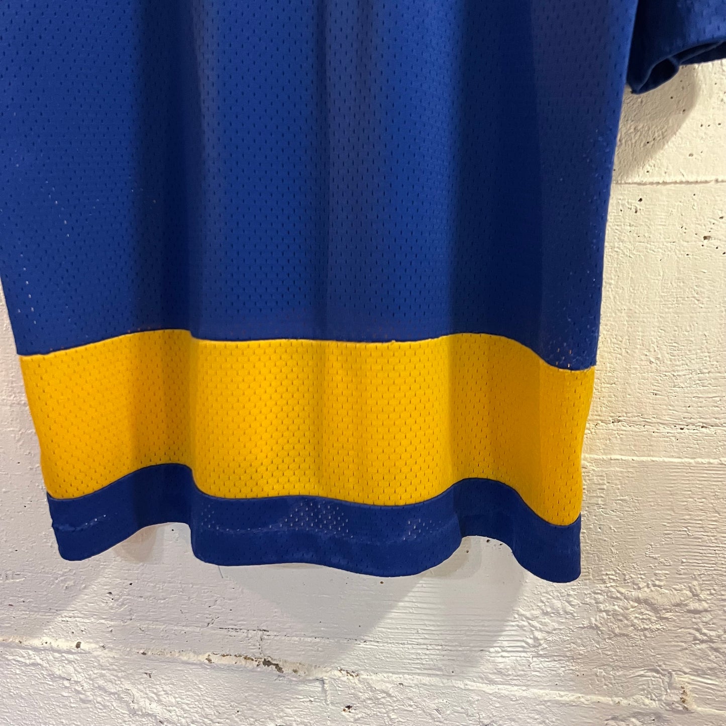 True Vintage 1970's Artex University of Michigan Hockey Jersey - Size XL - Made In USA - Blue/Yellow
