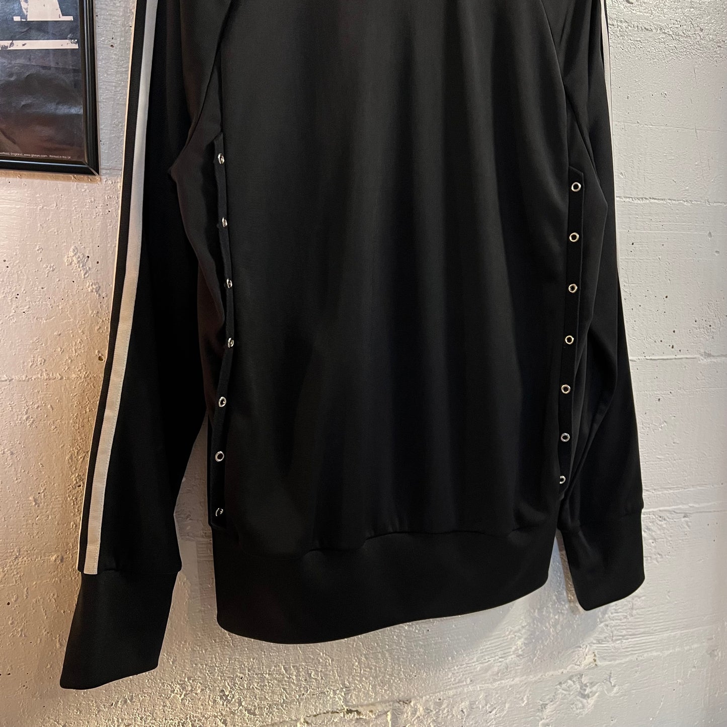 Vintage 2008 Adidas x Jeremy Scott Side Lace Trefoil Track Jacket - Size XL - Black/Black/White