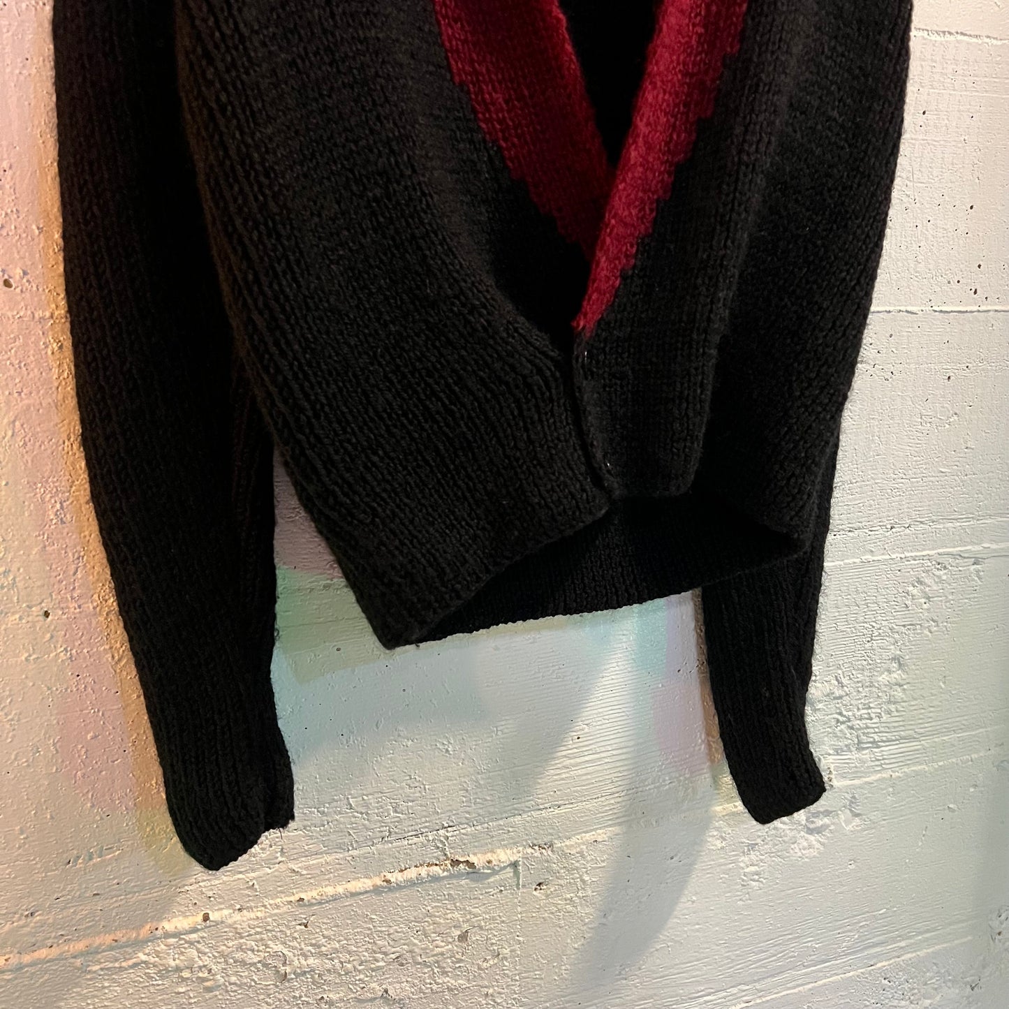 Vintage Ralph Lauren Womens Hand Knitted Double Breasted Wool Cardigan Sweater - Size Medium - Made In Italy - 100% Wool