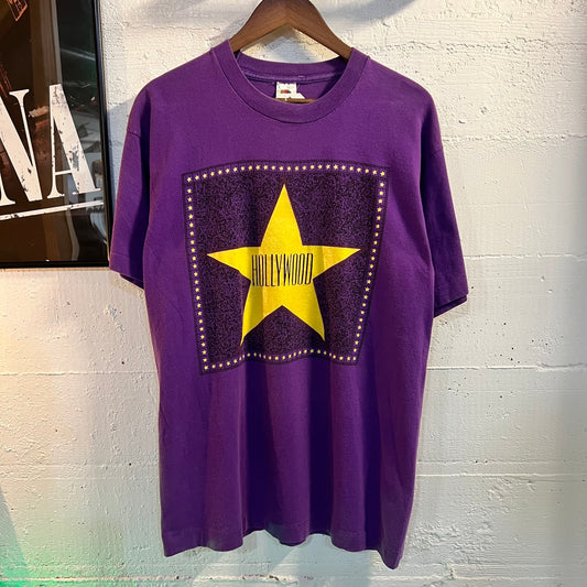Vintage 90's Hollywood Star T-Shirt Size Large Made In USA