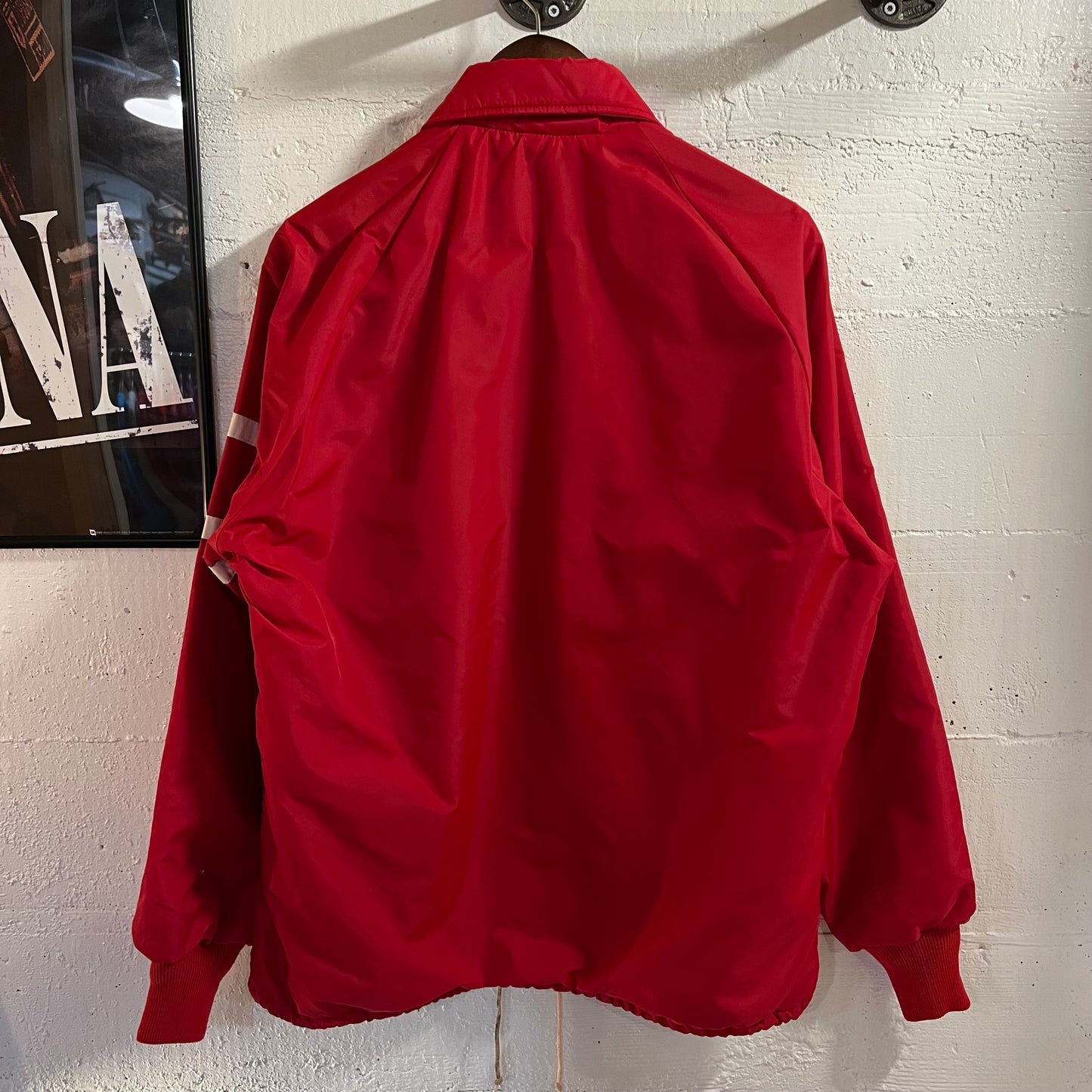 Vintage 70’s/80’s Pla-Jac Chicago Cubs MLB Fleece Lined Nylon Coaches Jacket - Size Medium - Made In USA - Red/White/Blue