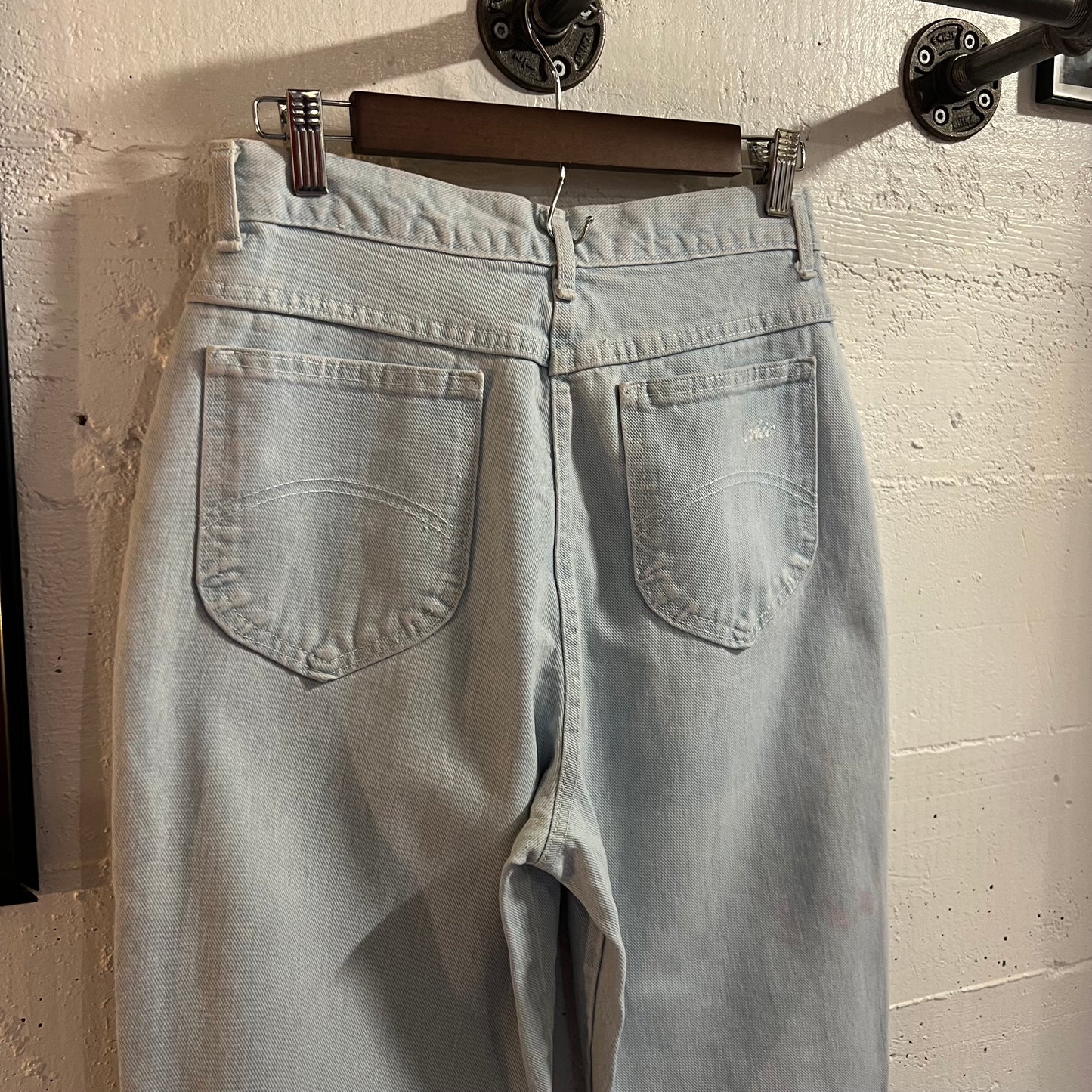 Vintage 80's Chic Light Wash High Rise Tapered Leg Denim Jeans - Size 10 Tall - Made In USA - 100% Cotton